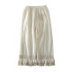 ແອວ elastic Mori ຂອງແມ່ຍິງຝ້າຍ lace pants ຂາກ້ວາງ
