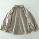ວັນນະຄະດີ retro lapel striped ເສື້ອຝ້າຍວ່າງ