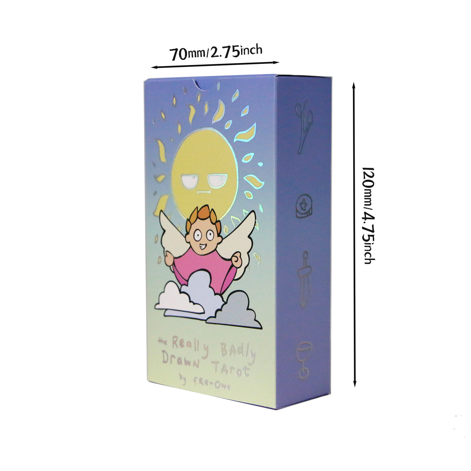 12 X 7CM  The Really Badly Drawn Tarot 画的很糟糕的烫金塔luo - 图3