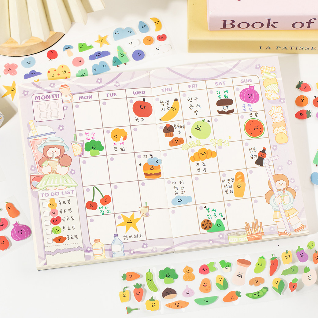 签收好心情手帐模切胶带卡通食物水果表情手账日记装饰diy素材贴,淘宝优惠券,粉丝福利购,淘宝优惠卷