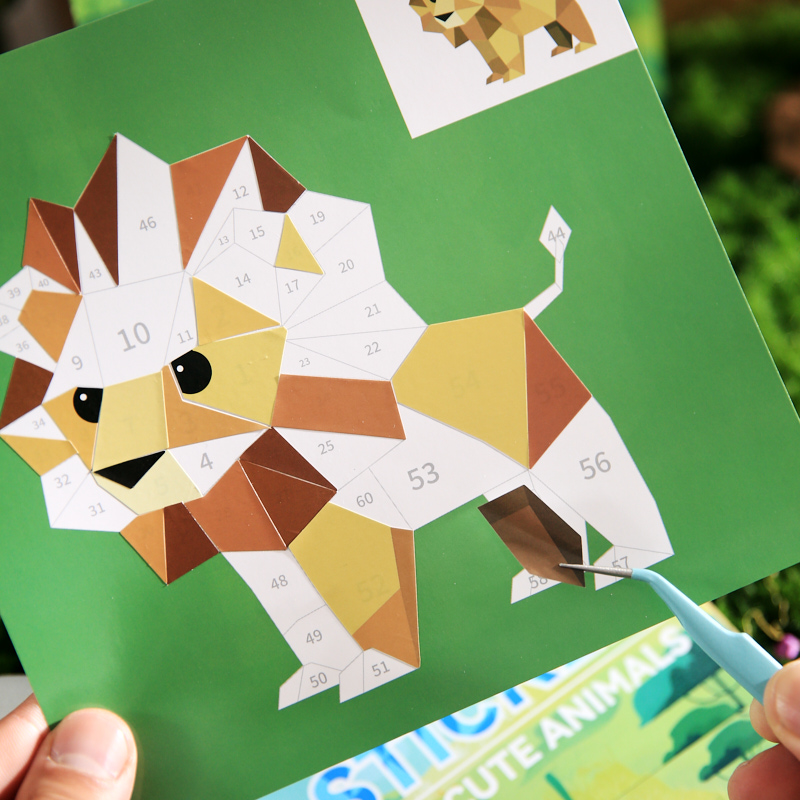 益趣动物园拼图贴纸书儿童益智手工diy拼贴小鸟动物图案亲子贴画 - 图1