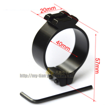 20mm card slot flashlight accessories clamp 40mm pipe diameter clamp aluminium alloy flashlight mounting clip