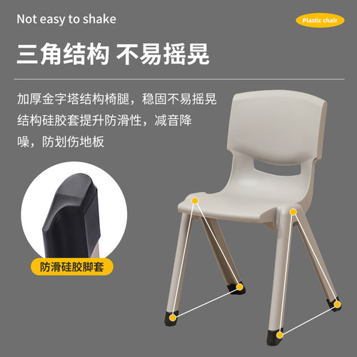 加厚儿童塑料靠背椅35cm学生培训班画室学习胶凳子带防滑家用餐椅 - 图2