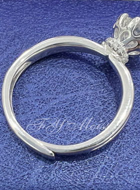 莫桑纯银1克拉莫桑石围脖女戒戒指女款开口戒时尚气质首饰