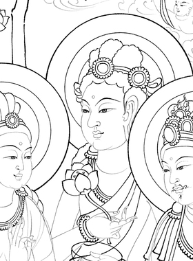 敦煌壁画观世音菩萨白描底稿
