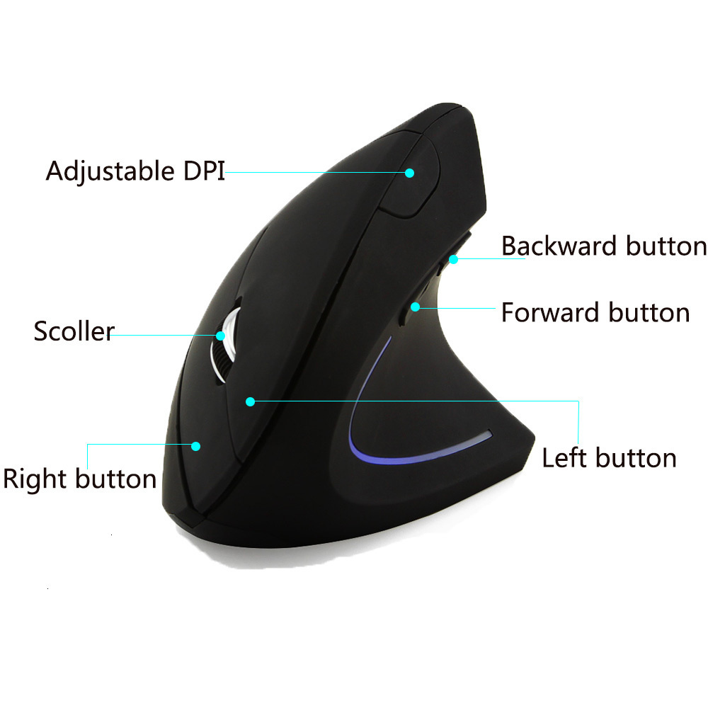 Ergonomic Vertical Mouse 2.4G Wireless Gaming Mice USB右手-图0