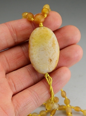 [原创]天然戈壁玛瑙原石吊坠配细珠链手工原创女款毛衣链楼叔孤品