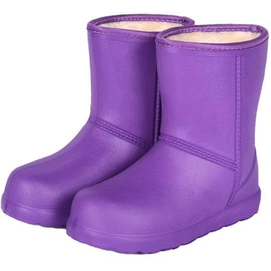 加绒雨鞋女防水防滑保暖EVA泡沫男士轻便一体鞋加厚冬季雨靴棉鞋