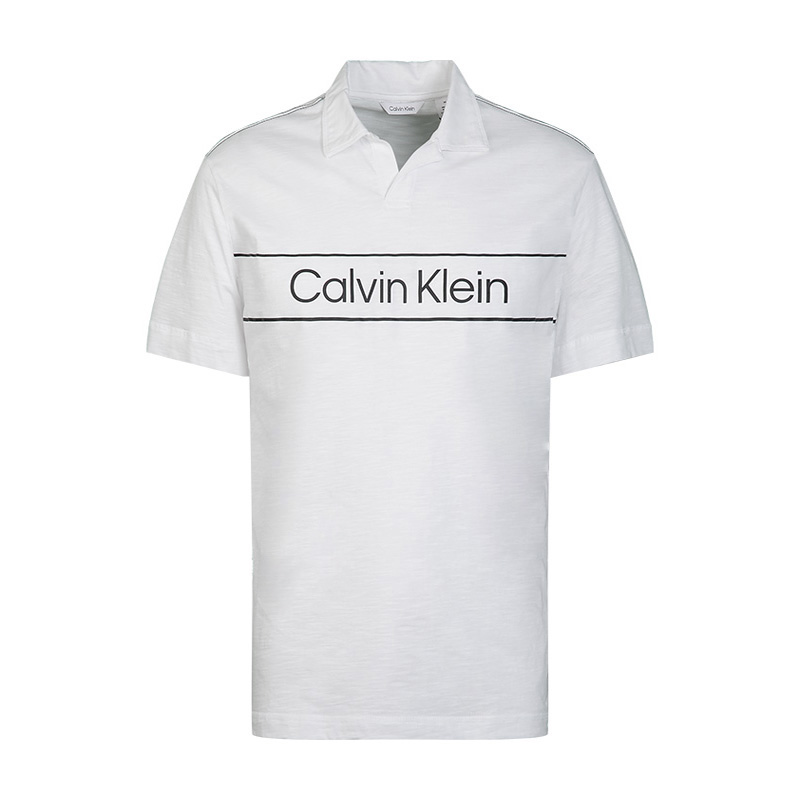 CalvinKlein凯文克莱CK男士字母短袖POLO衫夏季新款纯棉商务半袖 - 图1