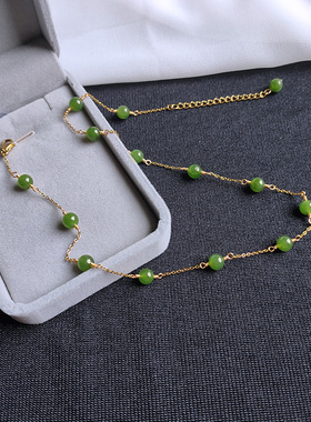 天然俄料满天星碧玉项链