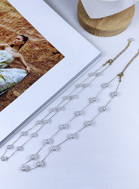 超仙小仙女 6-8mmINS风冷白光正圆施家满天星珍珠项链锁骨链