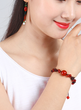 红玛瑙复古风宫廷夏天石榴石手链