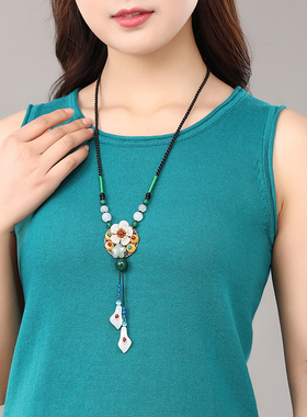 毛衣挂件饰品女原创长吊坠复古风