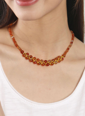 天然玛瑙项链女款颈链颈纹遮挡