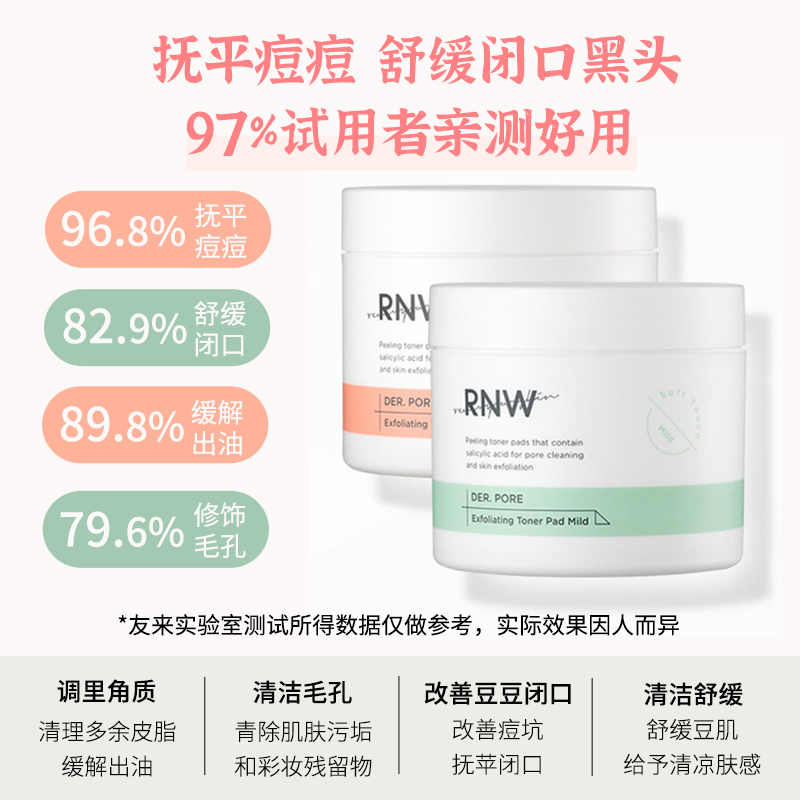 【清仓特价】rnw水杨酸棉片刷酸去闭口收缩清洁毛孔去黑头粉刺 - 图0