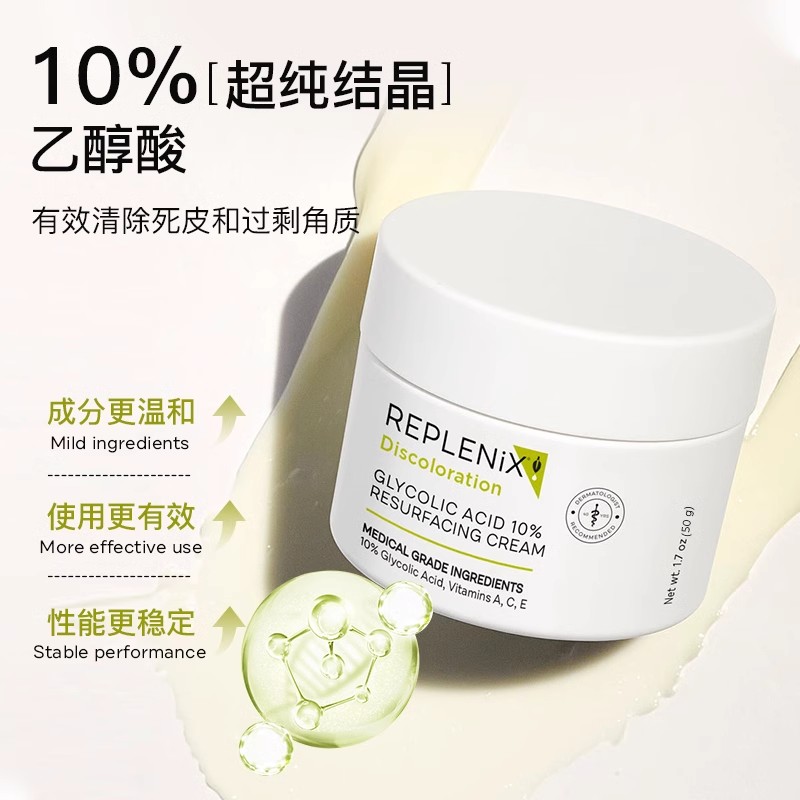 TOPIX Replenix 10%浓度果酸焕颜面霜50g嫩白亮肤改善暗沉闭口-图0