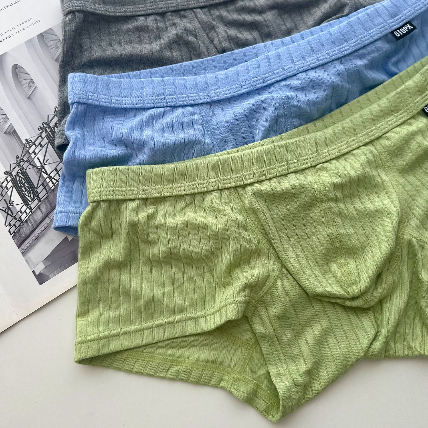 男士低腰螺纹莫代尔四角内裤柔软细腻时尚性感运动透气薄裤衩夏潮,淘宝优惠券,粉丝福利购,淘宝优惠卷