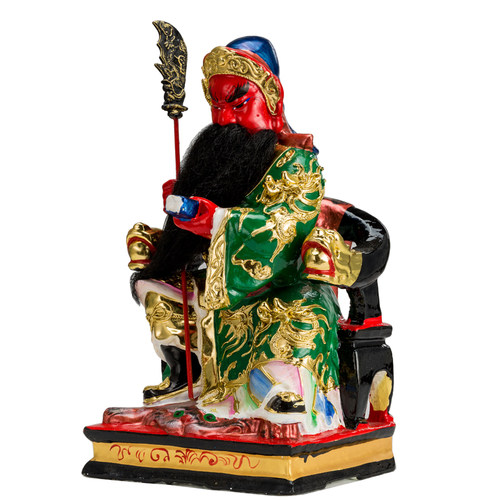 关二爷武财神坐像香樟木雕坐关公木雕像关帝爷招财坐关帝圣君像 - 图0