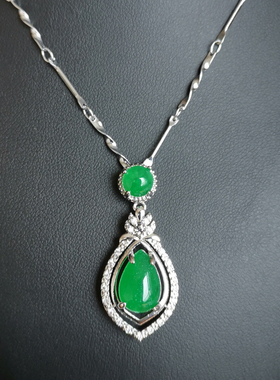 胡二翡翠网红同款玉石项链子挂件