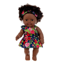 30 cm Little Black African Girl Emulation Dolls Soft Water To Water Bath Toys Enamel Dolls Dolls