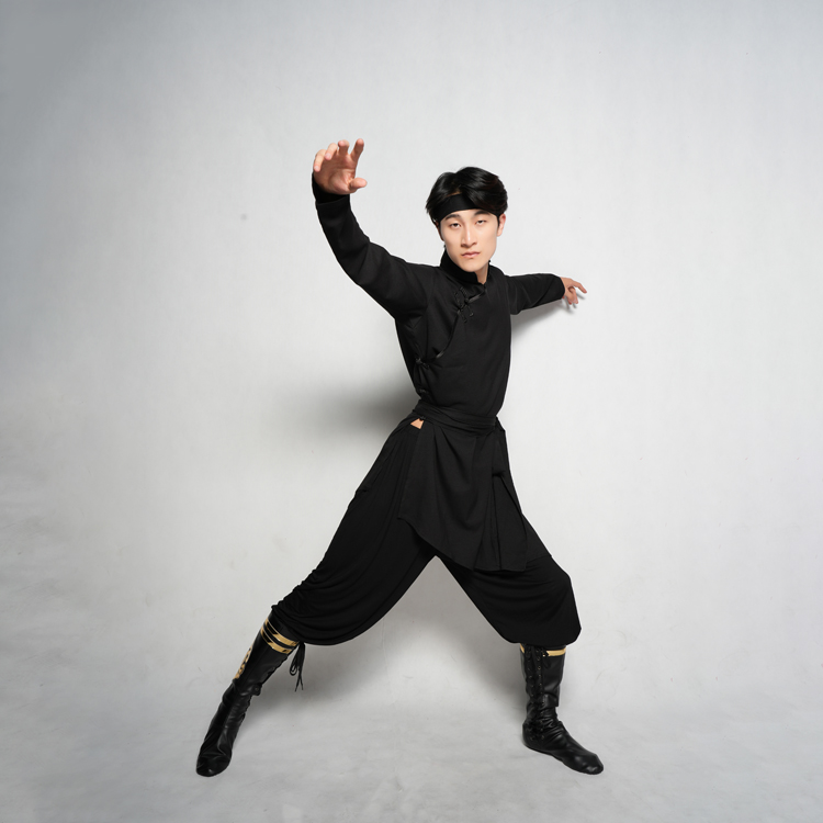 蒙古舞蹈演出服男士考级练习服少数民族成人舞台练功蒙族表演服装
