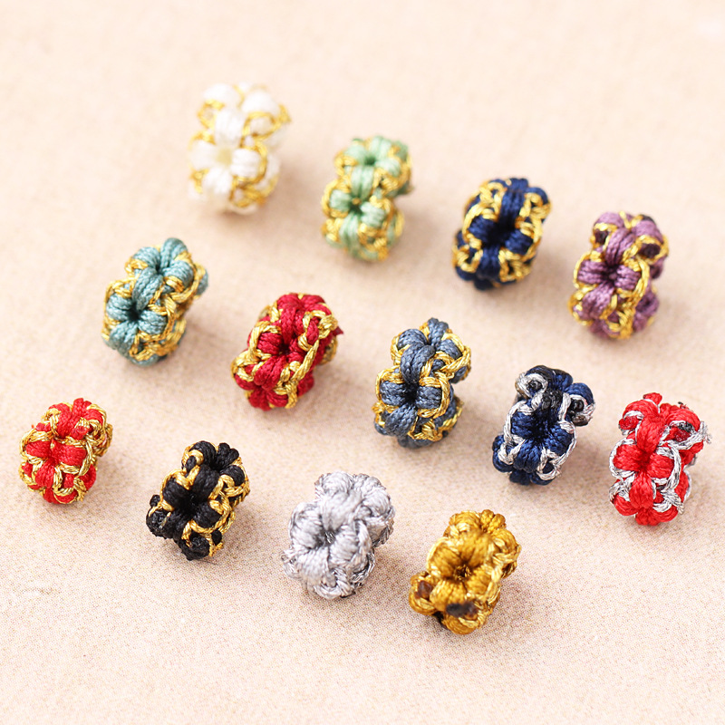 桃花线圈手工编织金店手绳项链纽扣结配件DIY手串菠萝结隔珠配饰,淘宝优惠券,粉丝福利购,淘宝优惠卷