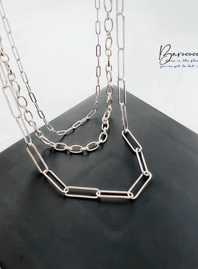 34美刀出口单简约多层叠戴短项链