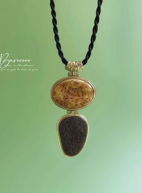 俄罗斯单美拉德色系树脂仿矿石编绳短款项链女小众复古知性气质