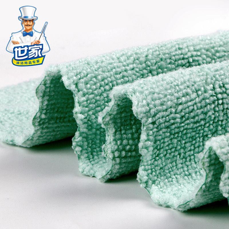 世家细纤维抹布4至5条装厨房清洁家居吸水洗碗布洗碗巾擦布清洁布 - 图2