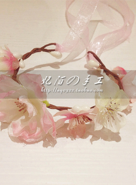 包邮春夏新品樱花桃花头环