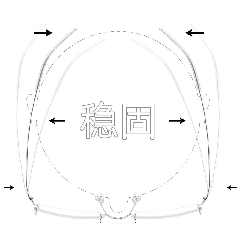 百世分新款2120T超轻纯钛无框眼镜可配有度数素颜小脸无边框眼睛