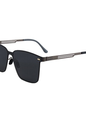 新款时尚金属偏光太阳镜男士潮方形无螺丝遮阳墨镜开车钓鱼超轻