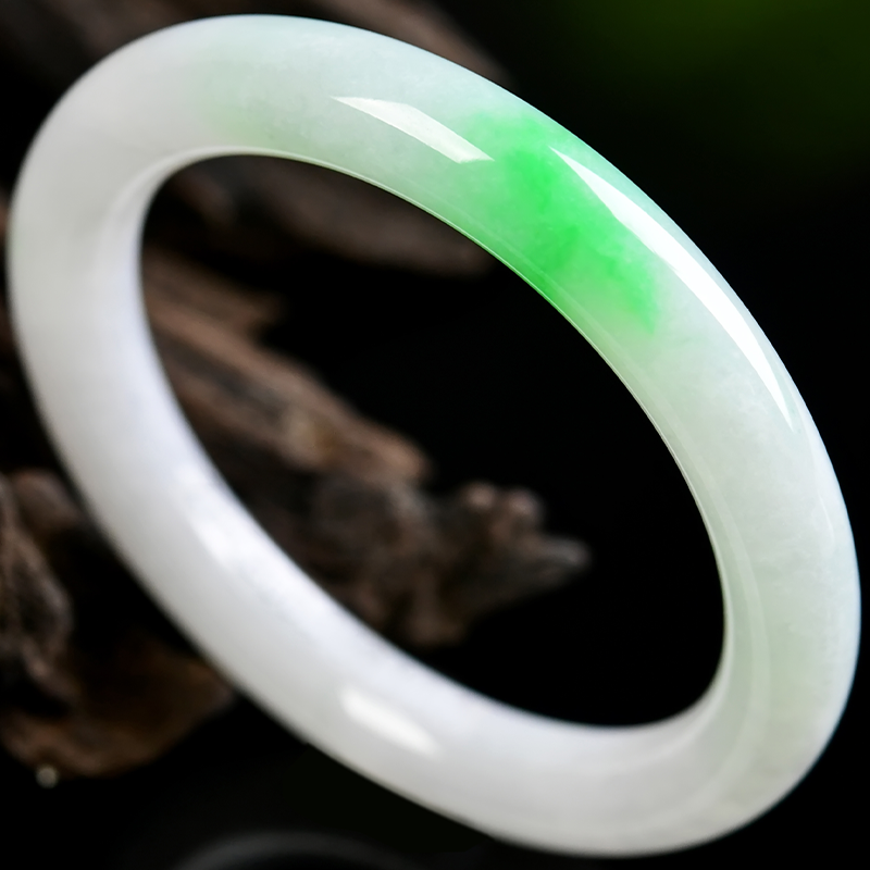 豪8印象s88-368天然翡翠白底玉镯 豪8印象手饰