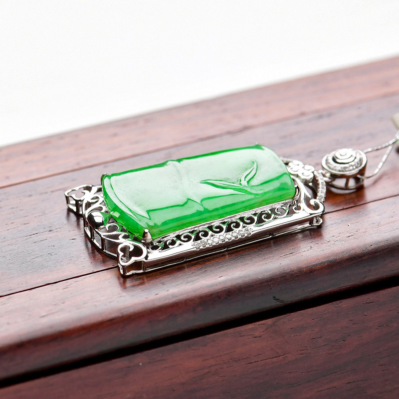 豪8印象l860天然翡翠竹节冰种吊坠 豪8印象颈饰