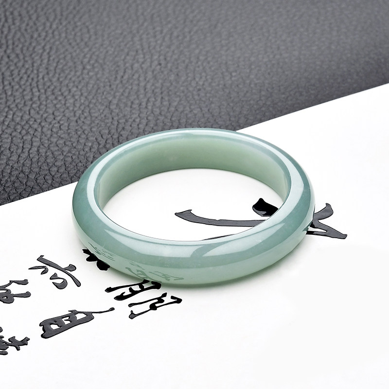 豪8印象f059女冰种蓝绿翡翠手镯 豪8印象手饰