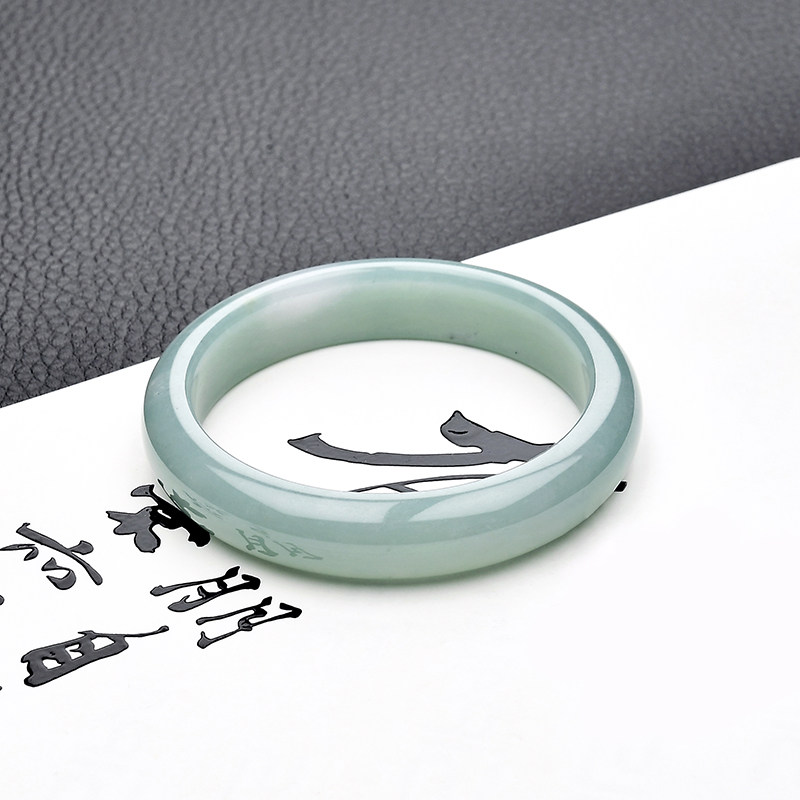 豪8印象f608女冰种蓝绿翡翠手镯 豪8印象手饰