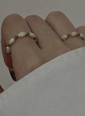 AS不褪色淡水珍珠戒指个性百搭