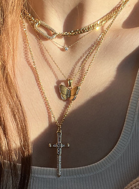 十字架项链女巴洛克锁骨链欧美