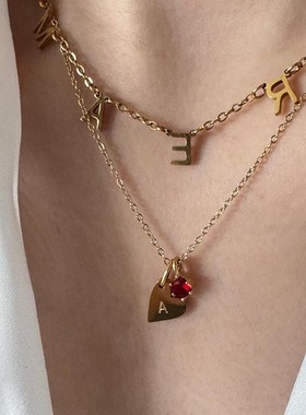 欧美个性26个英文字母名字项链
