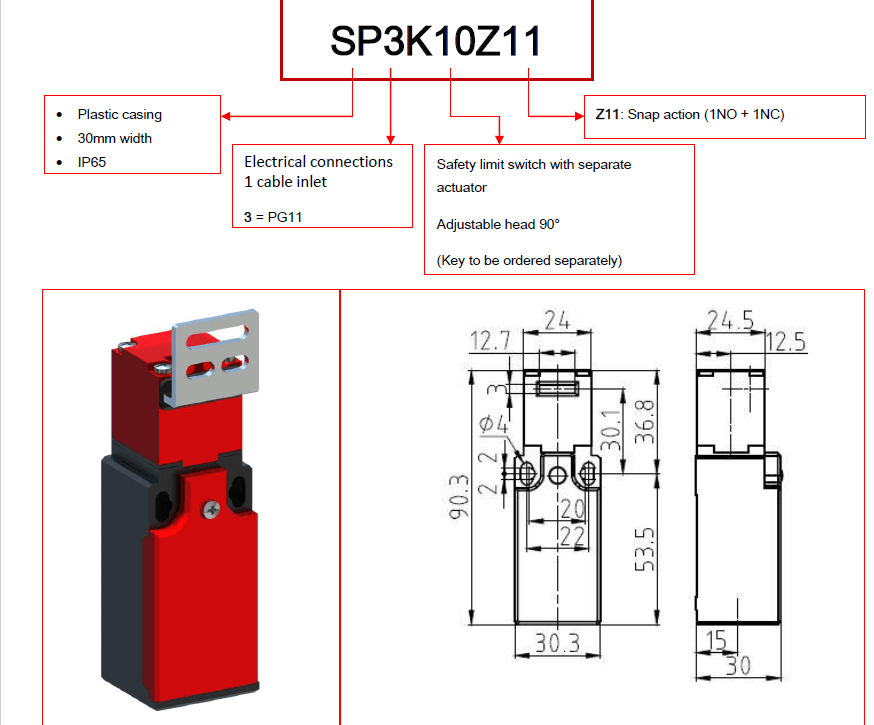 Comepi意大利全新原装进口 限位门开关SP3K10Z11 现货 - 图3