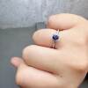 Natural royal blue sapphire ring 4 x 5 925 silver finely inlaid fashionable luxury colored gemstone jewelry