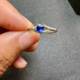 S925 silver cornflower sapphire ring colorful treasure no burning