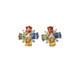 Natural colored sapphire earrings 3×4 925 silver finely inlaid natural colored gemstone jewelry