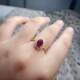 Natural pigeon blood red ruby ring 6 x 8 925 silver finely inlaid natural colored gemstone jewelry
