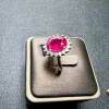 Natural ruby newly fired ring 925 silver finely inlaid 9×11
