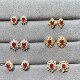Natural pigeon blood red ruby earrings round