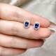 Stud Earrings 4x6925 Silver Sapphire Natural