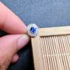 Natural unfired cornflower sapphire ring 4 x 5 925 silver finely inlaid natural colored gemstone jewelry