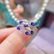 Natural sapphire inlaid 3x4925 ring