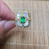 Natural emerald mother-of-pearl ring 4 x 6 925 silver finely inlaid with natural colored gemstones jewelry fashion gemstones